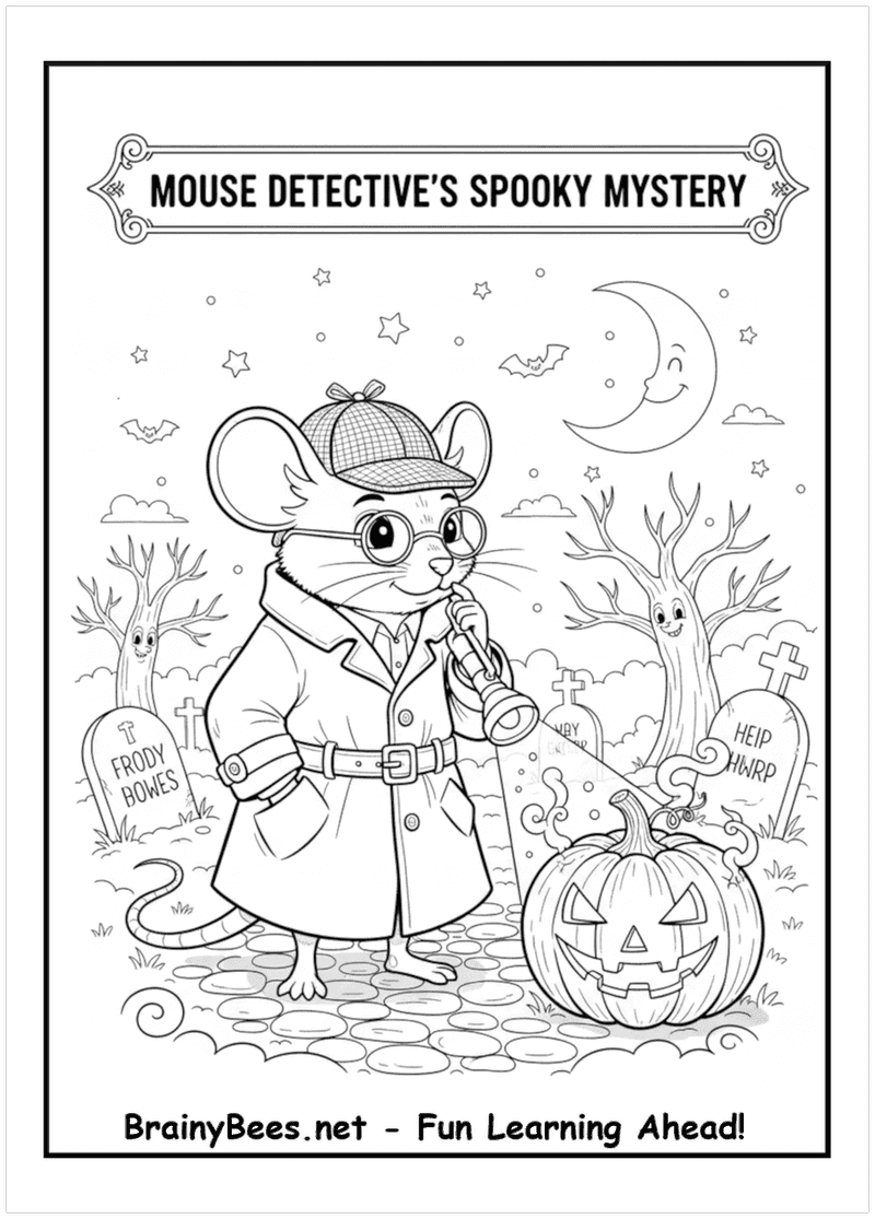 Halloween Detective Mouse Pumpkin