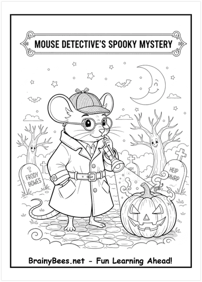 Halloween Detective Mouse Pumpkin