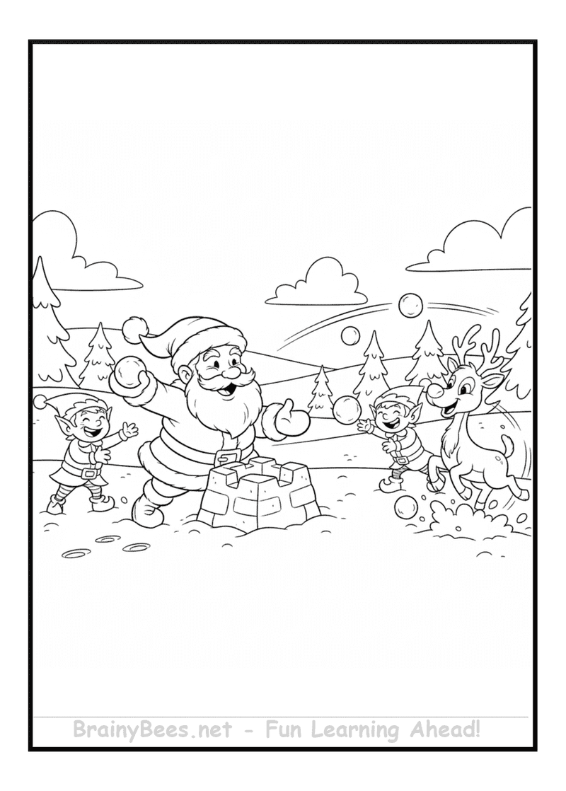 Christmas Santa Elves Reindeer Snow Play