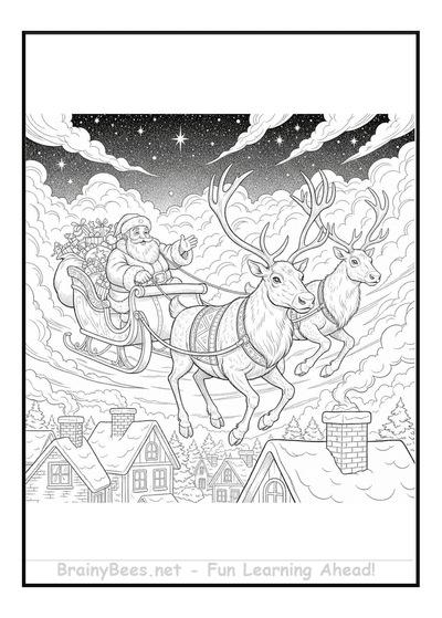 Christmas Realistic Santa Reindeers