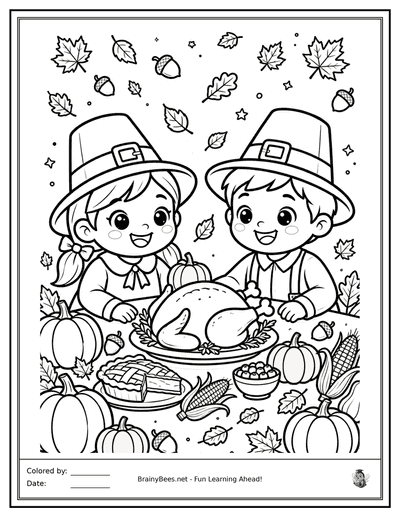 Thanksgiving Pilgrim Kids Dinner