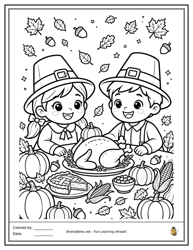 Thanksgiving Pilgrim Kids Dinner