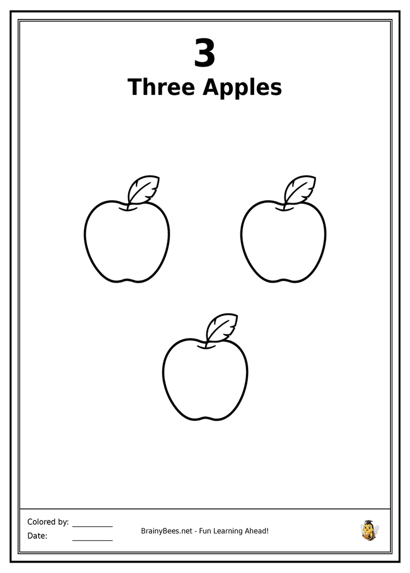 Number 3 Coloring Page - Three