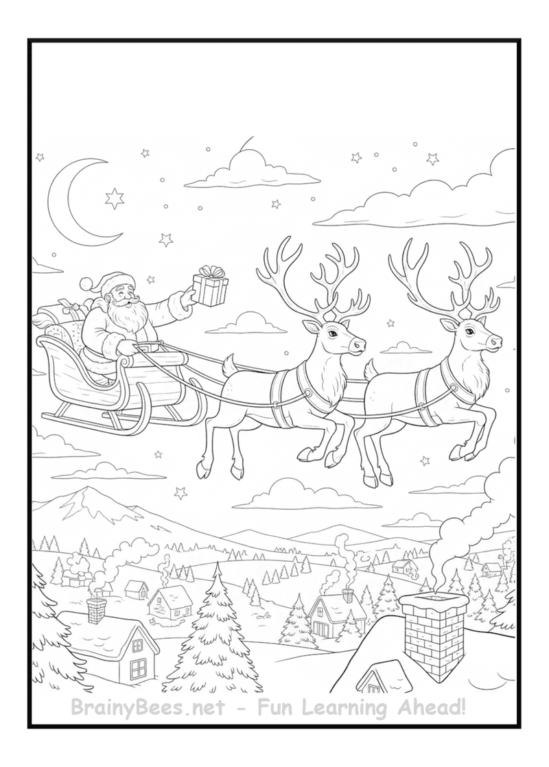 Christmas Santa Team Reindeers