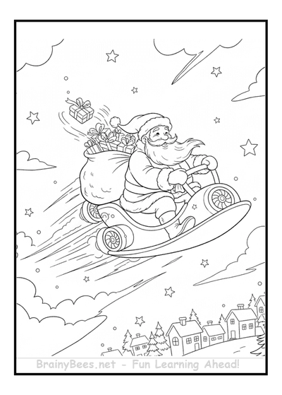 Christmas Santa Gifts Snow Sled Mobil