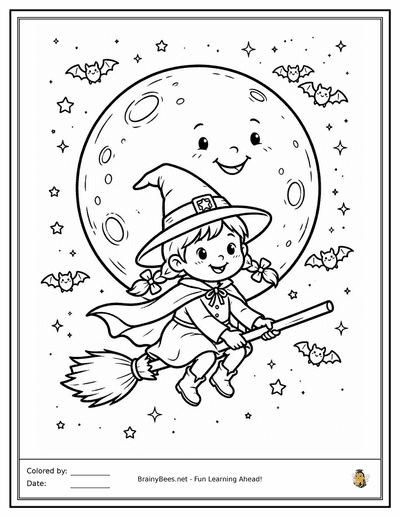 Halloween Witch by Moon