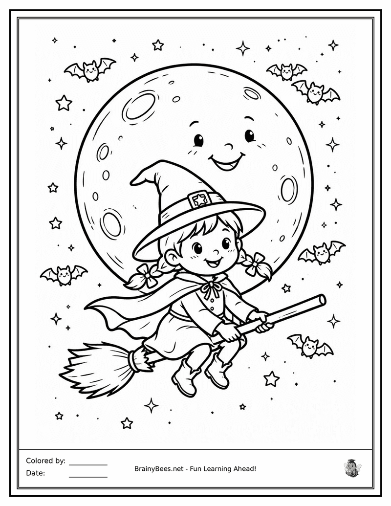 Halloween Witch by Moon
