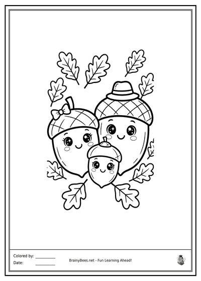 Thanksgiving Acorn Family