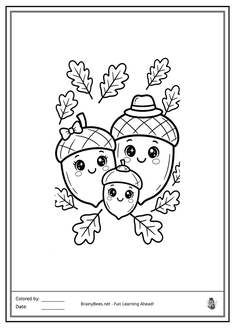 Thanksgiving Acorn Family