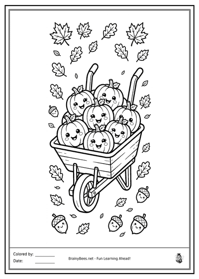 Thanksgiving Wheelbarrow Pumpkins