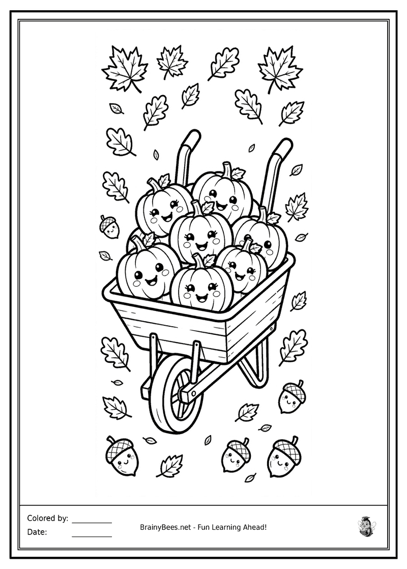 Thanksgiving Wheelbarrow Pumpkins