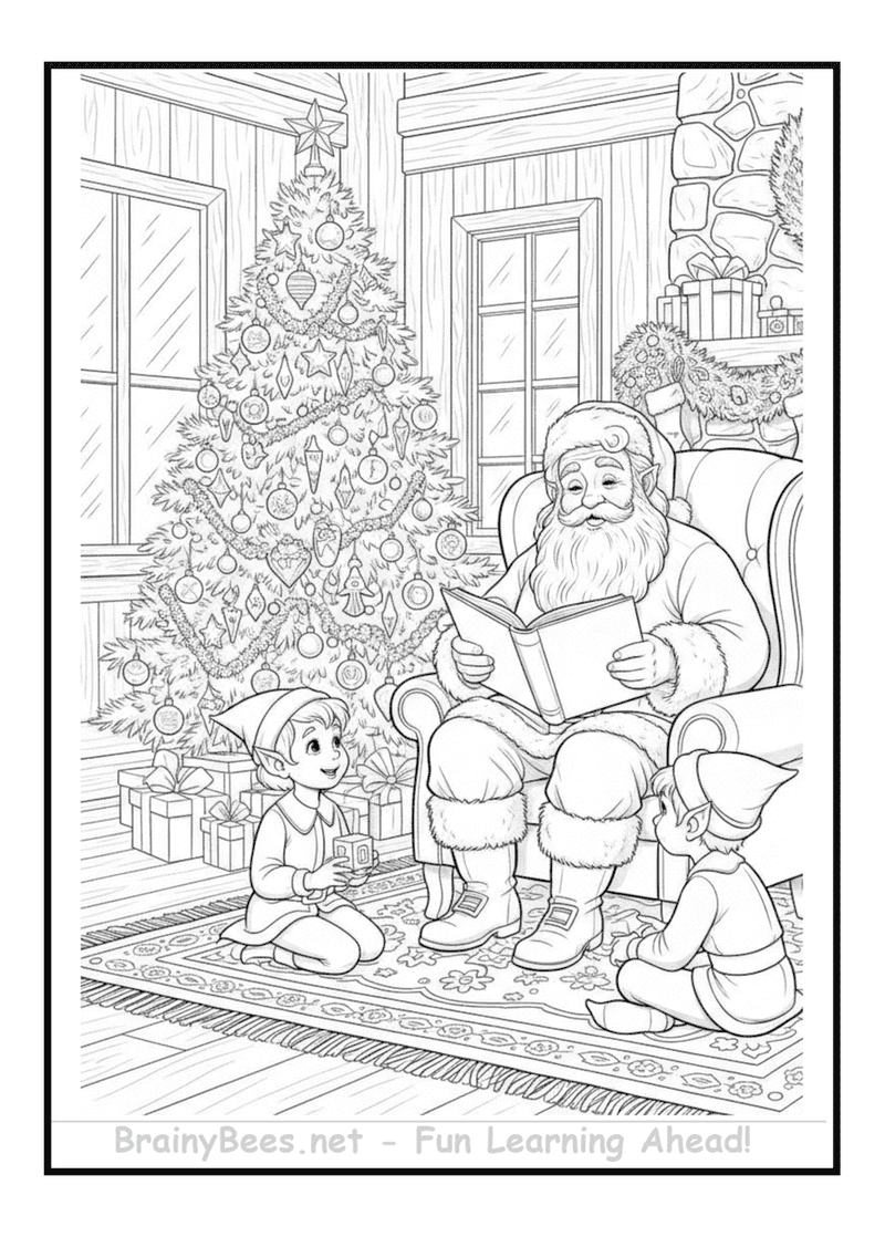 Christmas Tree Santa Elves Story